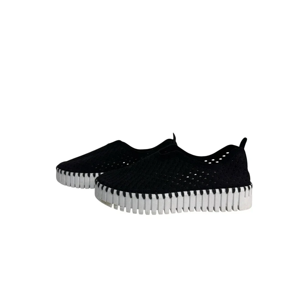 Ilse Jacobsen Hornbaek Women's Tulip 3373 Platform Slip on Sneaker Black Size 37 - Picture 4 of 6